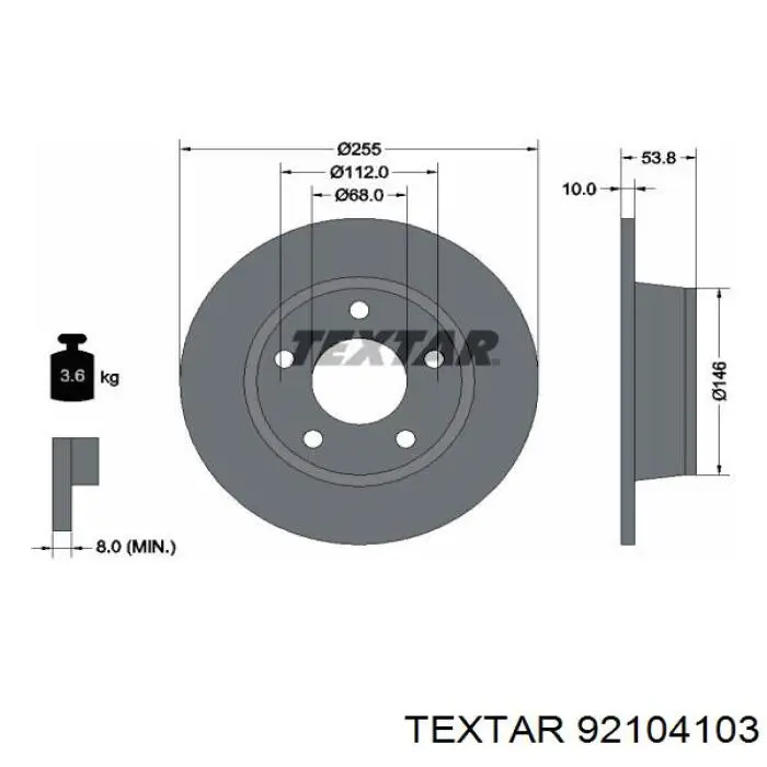 92104103 Textar Дискові гальма