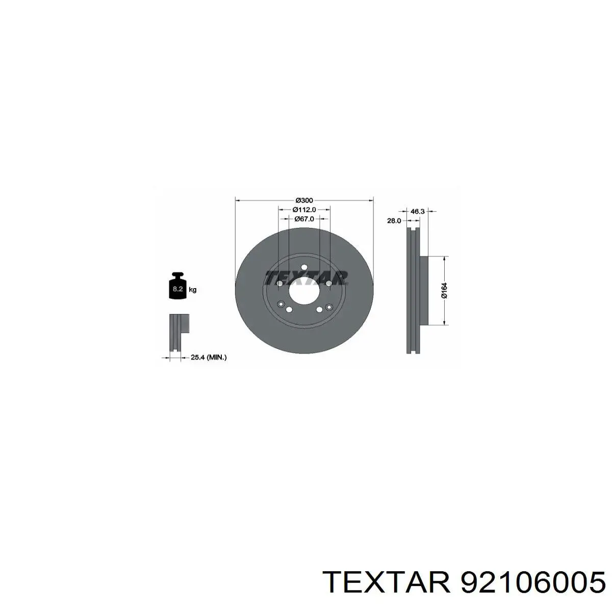 Гальмівні диски передні 92106005 Textar