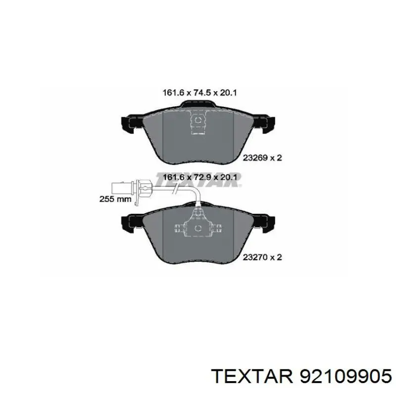92109905 Textar Гальмо дискове переднє