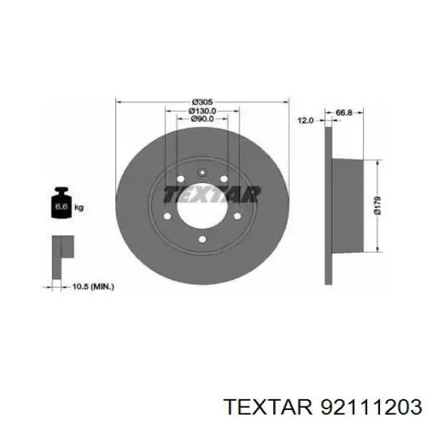 Задні дискові гальма Textar 92111203 ціна, від 38.10 USD