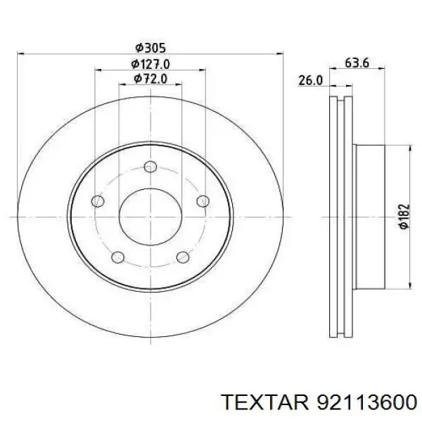 Купити 92113600 Textar Ротор гальмівний