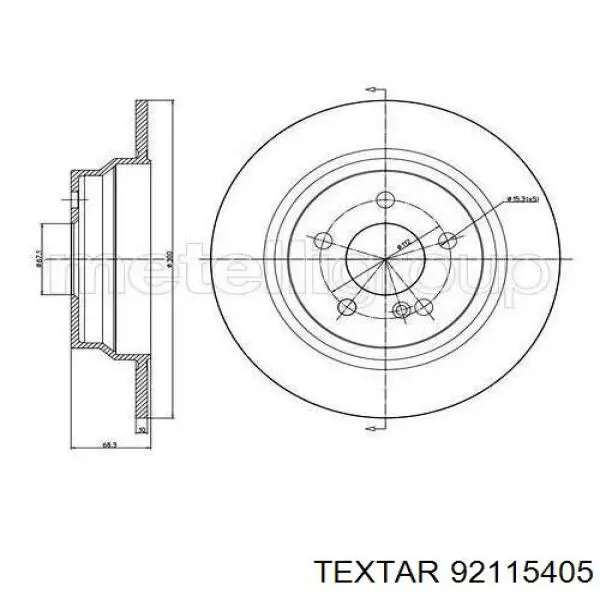 Гальмівні диски 92115405 Textar