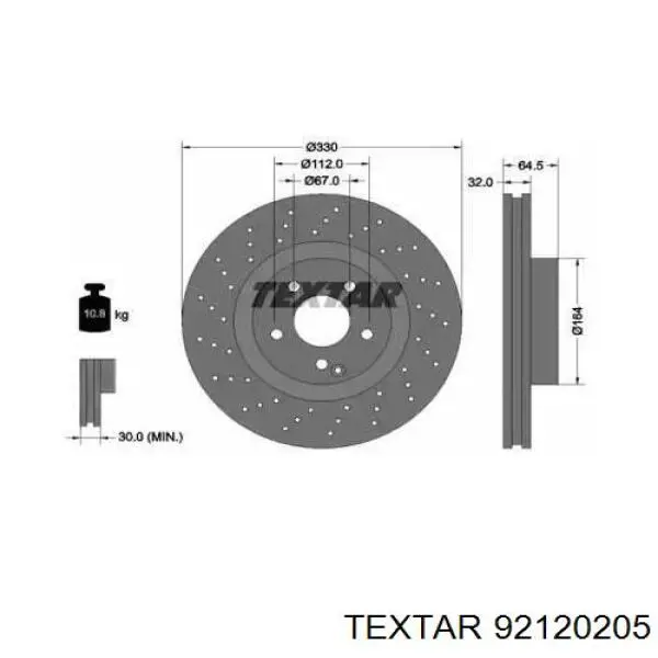 Купити 92120205 Textar Ротор гальмівний