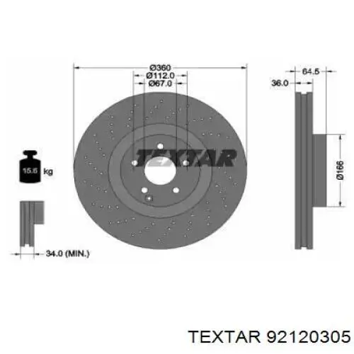 Купити 92120305 Textar Ротор гальмівний