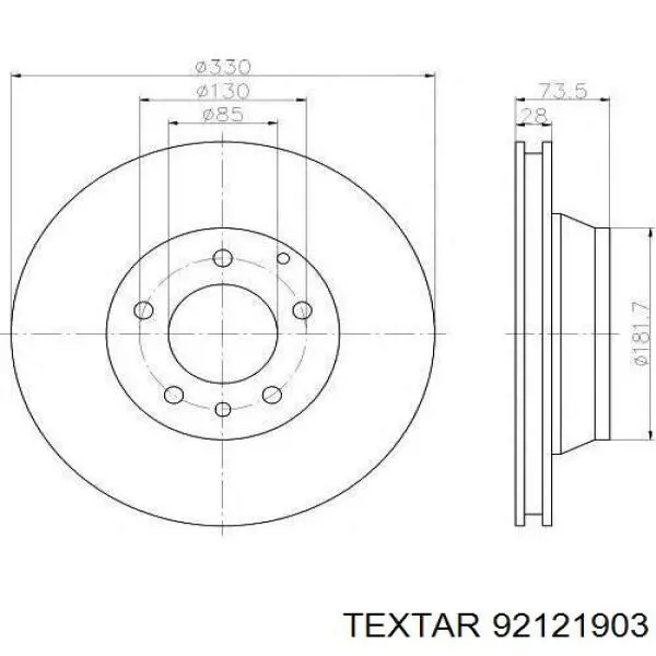 Гальмівні диски 92121903 Textar