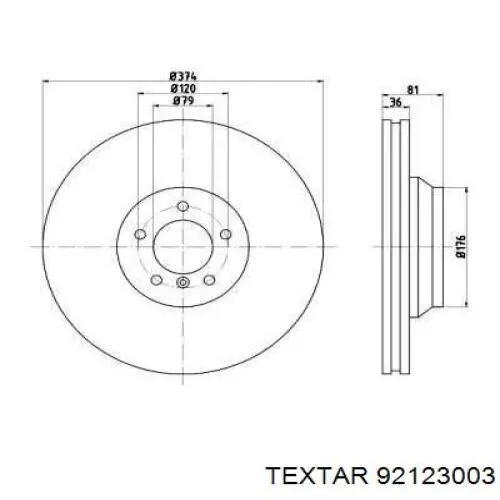 Купити 92123003 Textar Ротор гальмівний