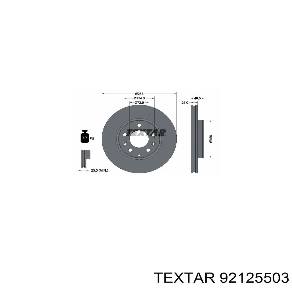 Купити 92125503 Textar Ротор гальмівний