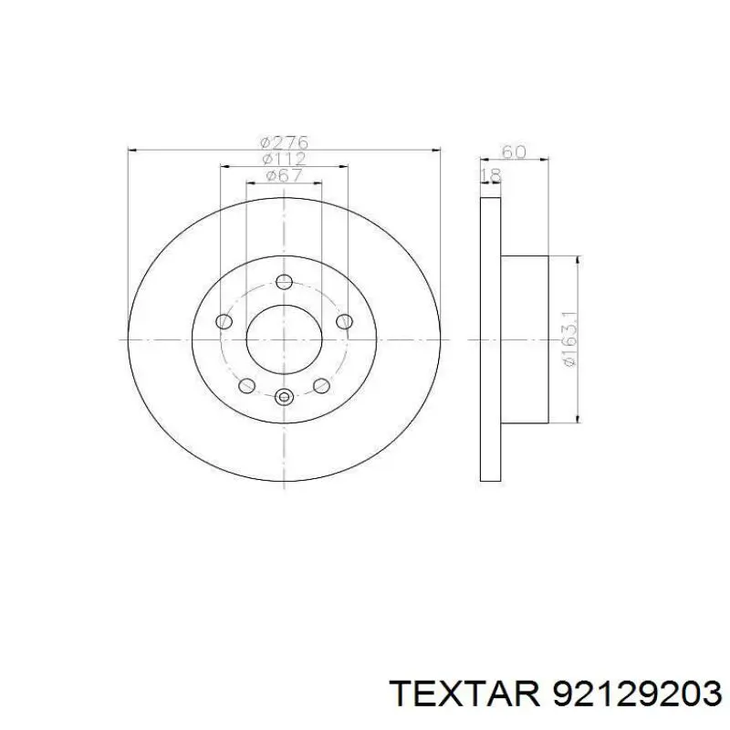 Диск переднього гальма Textar 92129203 ціна, від 36.41 USD