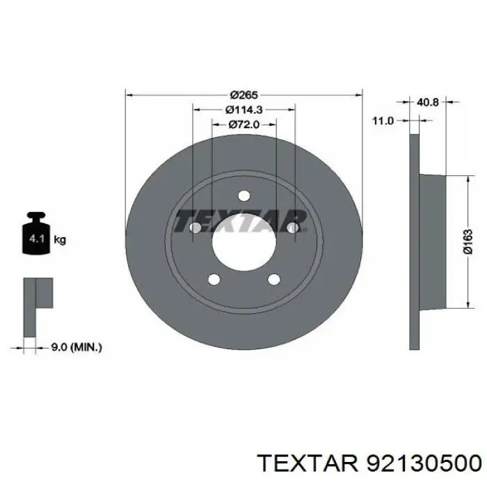 92130500 Textar Дискові гальма