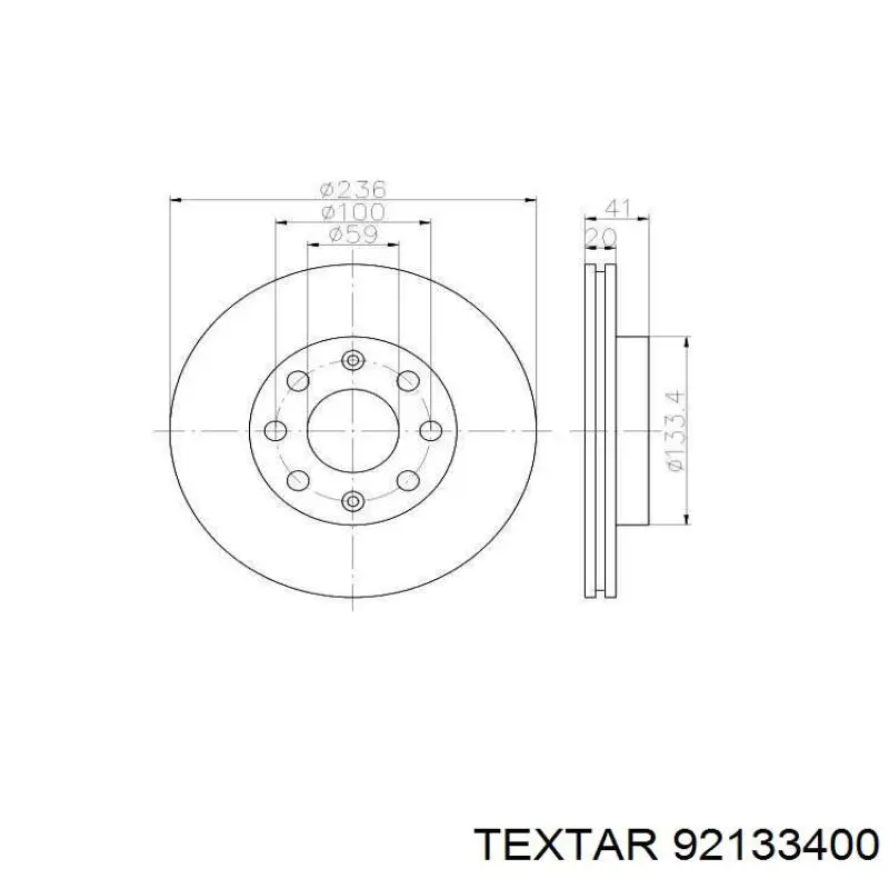 Купити 92133400 Textar Ротор гальмівний