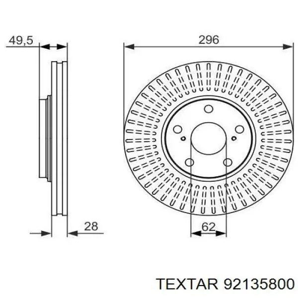 Диск переднього гальма Textar 92135800 ціна, від 47.88 USD