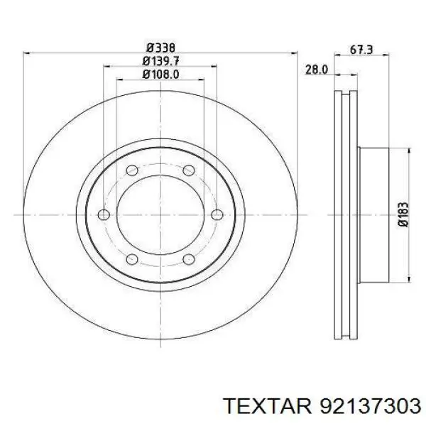Гальмівні диски передні 92137303 Textar