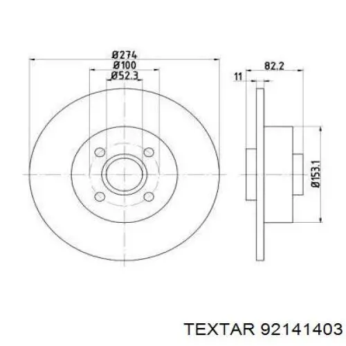 92141403 Textar Дискові гальма