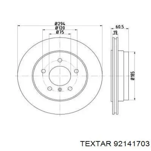 Купити 92141703 Textar Диск заднього гальма
