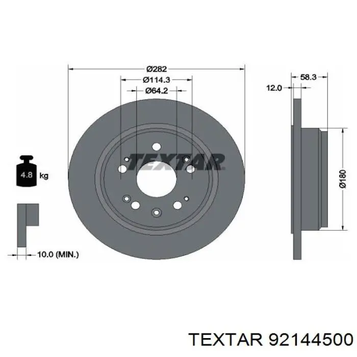 92144500 Textar Дискові гальма