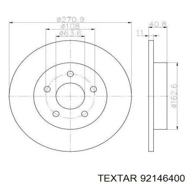 Купити 92146400 Textar Ротор гальмівний
