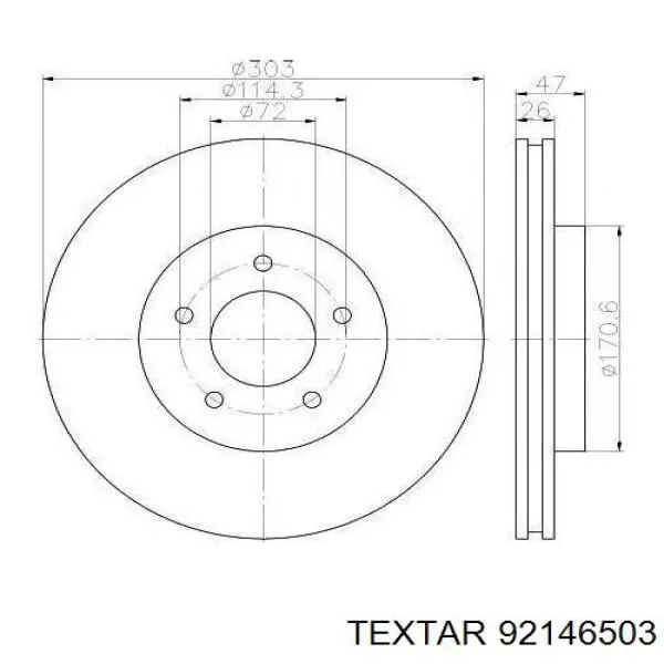 Гальмівні диски передні 92146503 Textar