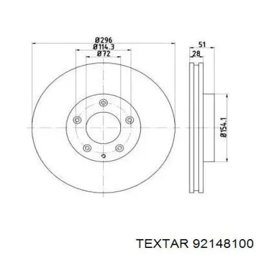 Купити 92148100 Textar Ротор гальмівний