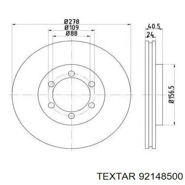 Диск переднього гальма Textar 92148500 ціна, від 36.52 USD