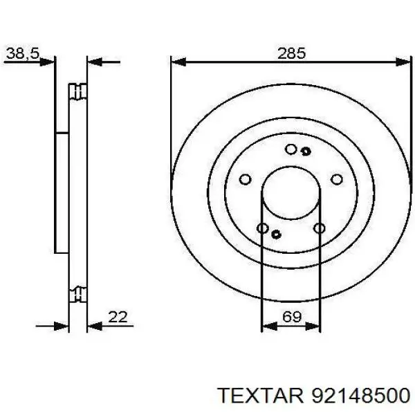 Купити 92148500 Textar Ротор гальмівний