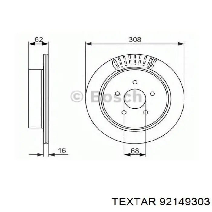 Задні дискові гальма Textar 92149303 ціна, від 53.74 USD