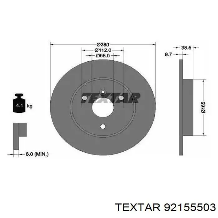 Купити 92155503 Textar Ротор гальмівний