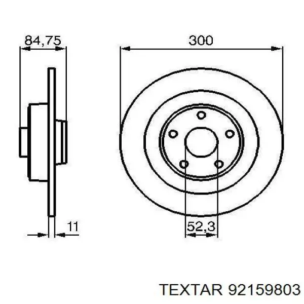 Диск гальмівний задній 92159803 Textar