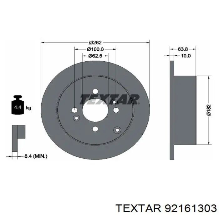 Задні дискові гальма Textar 92161303 ціна, від 27.09 USD