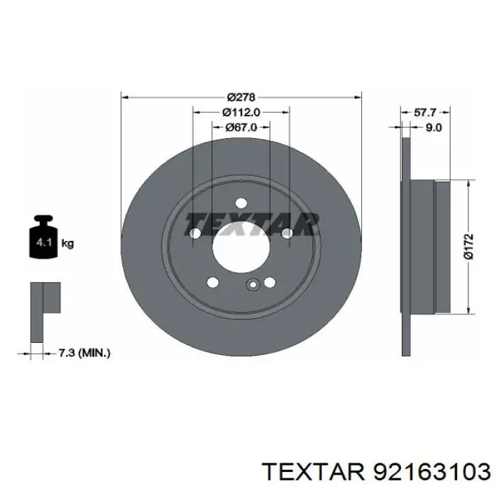 92163103 Textar Дискові гальма