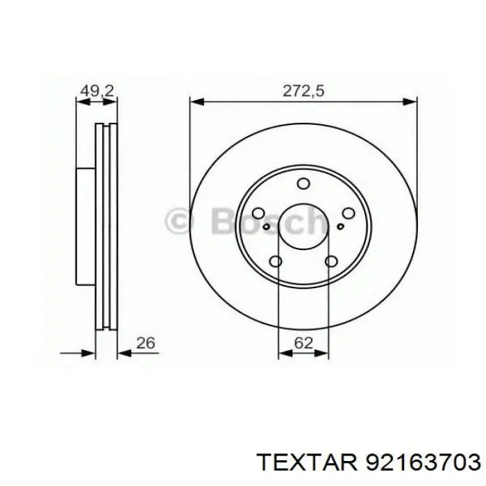 Гальмівні диски передні 92163703 Textar
