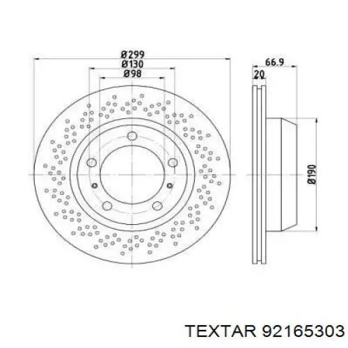 Диск гальмівний задній 92165303 Textar