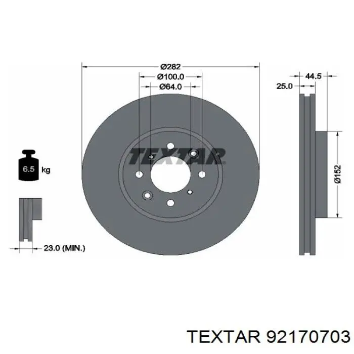 Купити 92170703 Textar Ротор гальмівний