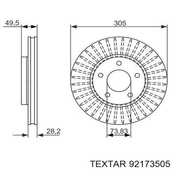 92173505 Textar Гальмо дискове переднє