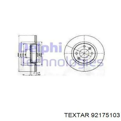 Диск переднього гальма Textar 92175103 ціна, від 22.10 USD