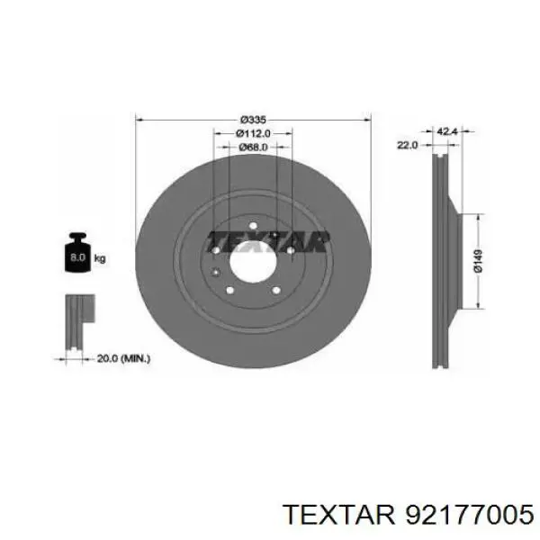 92177005 Textar Дискові гальма