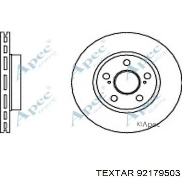 Диск гальмівний передній Textar 92179503