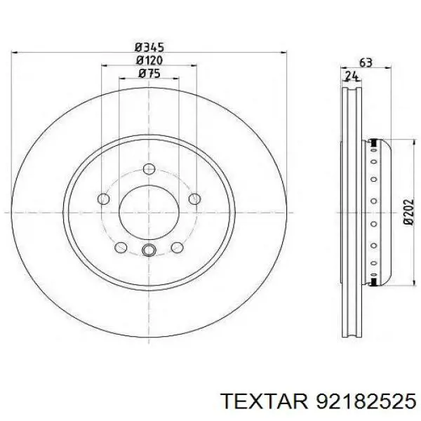 Купити 92182525 Textar Диск заднього гальма