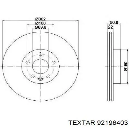 Гальмівні диски 92196403 Textar