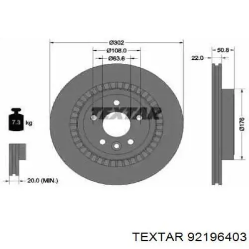 Задні дискові гальма Textar 92196403 ціна, від 60.39 USD