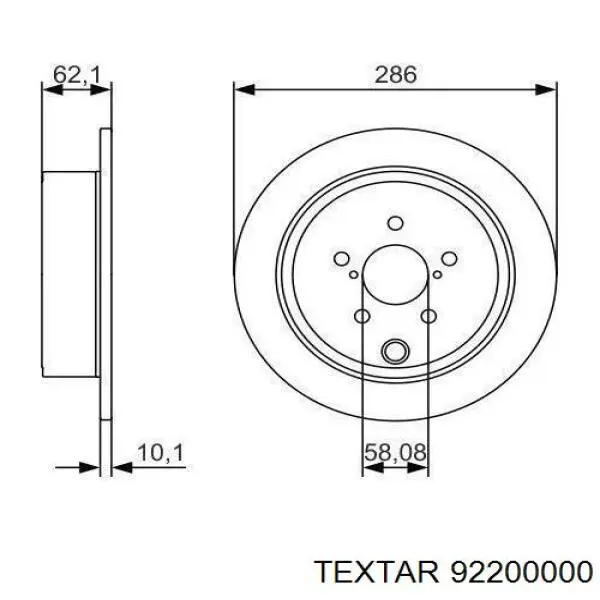 Купити 92200000 Textar Диск заднього гальма