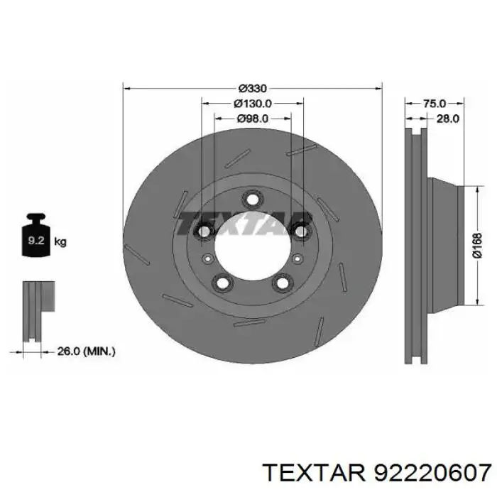92220607 Textar Дискові гальма
