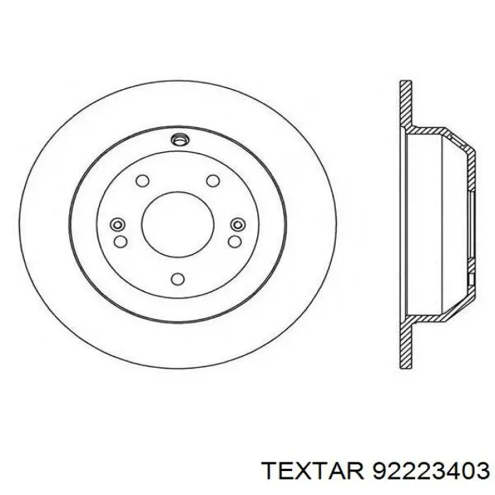 Диск гальмівний задній Textar 92223403
