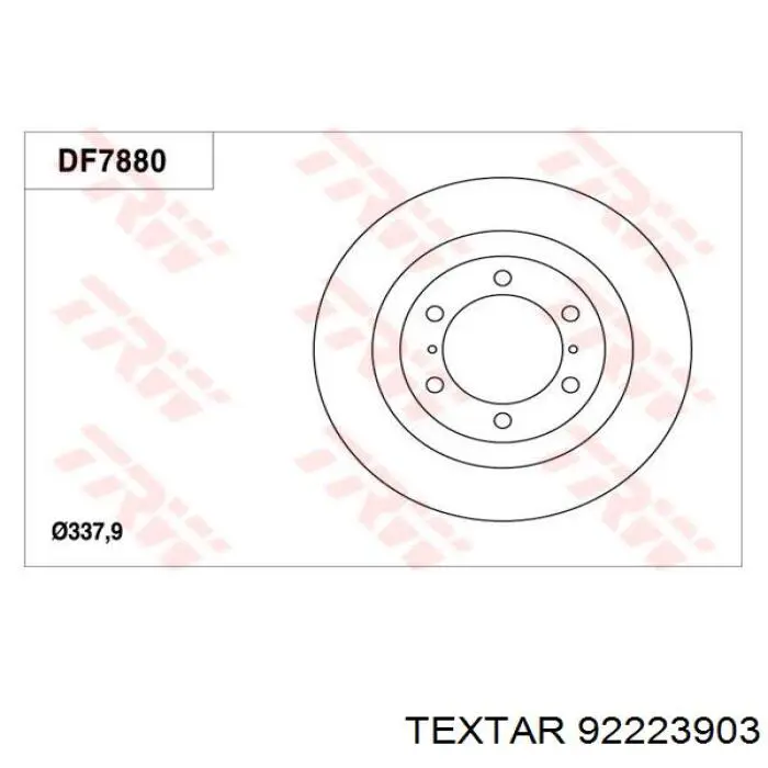 Диск гальмівний передній 92223903 Textar