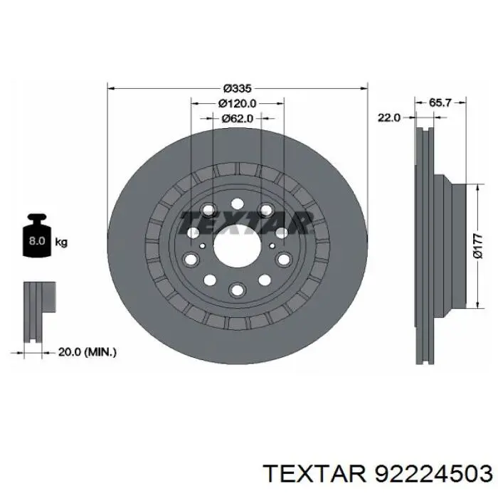 92224503 Textar Дискові гальма