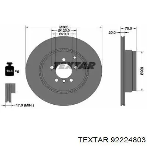 Задні дискові гальма Textar 92224803 ціна, від 78.76 USD