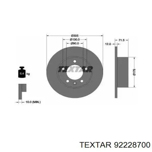 92228700 Textar Дискові гальма