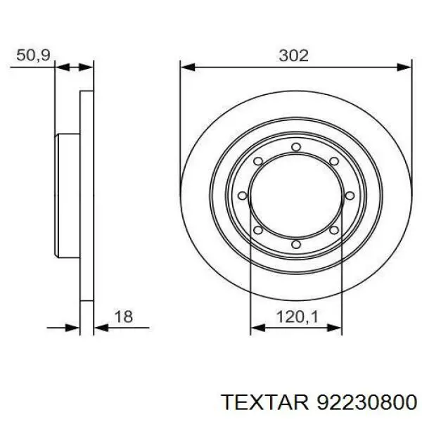 92230800 Textar диск гальмівний задній