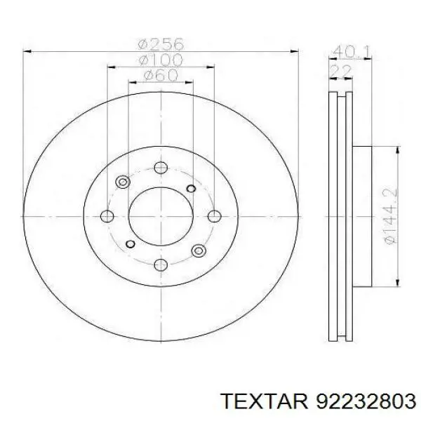 Диск переднього гальма Textar 92232803 ціна, від 44.67 USD