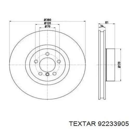 Купити 92233905 Textar Ротор гальмівний