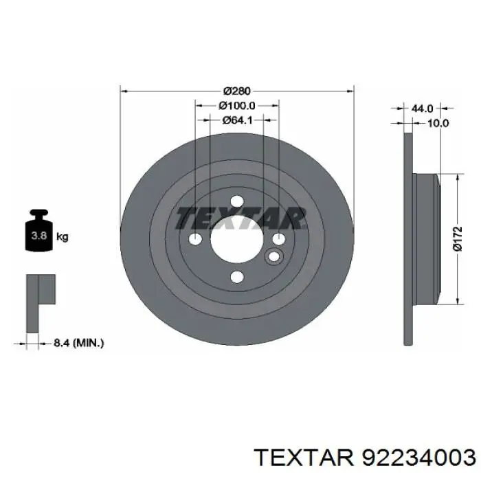 92234003 Textar Дискові гальма